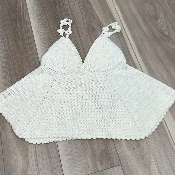 Pol ivory v-neck knit babydoll top size medium - Picture 6 of 6